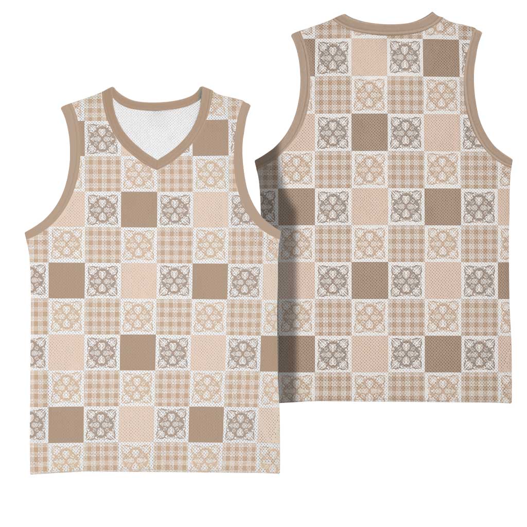 Hawaiian Palaka Quilt Pattern Basketball Jersey Hawaii Culture Tropical Flowers Mix - Polynesian Pride