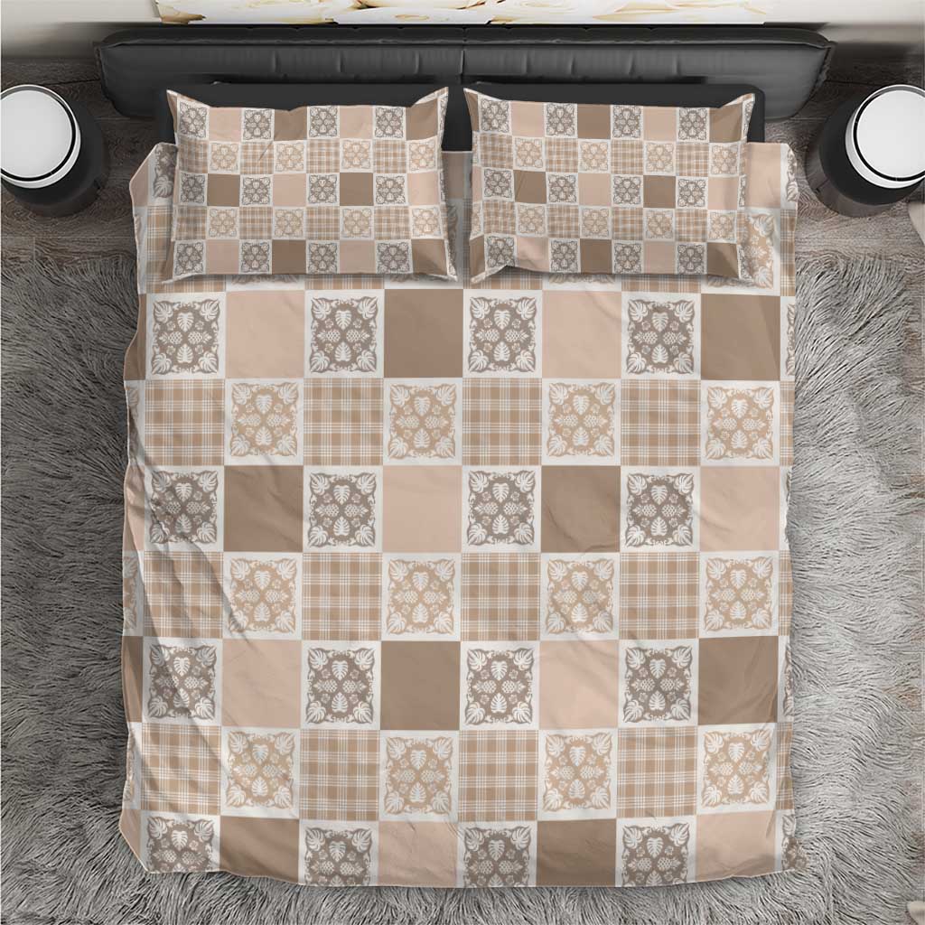 Hawaiian Palaka Quilt Pattern Bedding Set Hawaii Culture Tropical Flowers Mix - Polynesian Pride