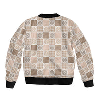 Hawaiian Palaka Quilt Pattern Bomber Jacket Hawaii Culture Tropical Flowers Mix LT9 - Polynesian Pride