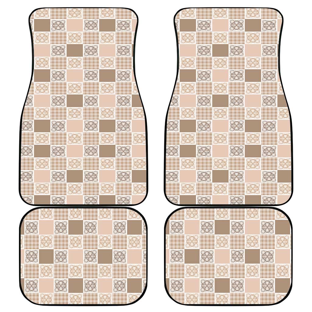 Hawaiian Palaka Quilt Pattern Car Mats Hawaii Culture Tropical Flowers Mix - Polynesian Pride