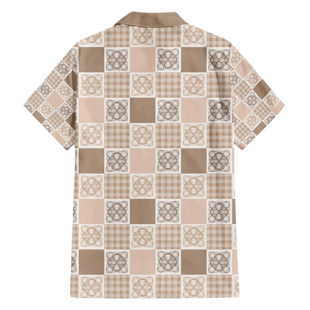 Hawaiian Palaka Quilt Pattern Hawaiian Shirt Hawaii Culture Tropical Flowers Mix - Polynesian Pride