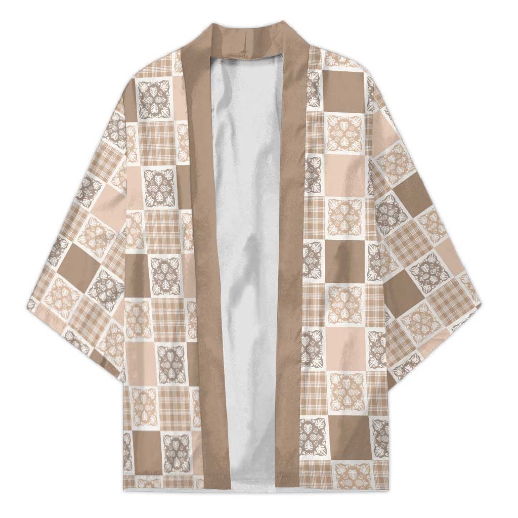 Hawaiian Palaka Quilt Pattern Kimono Hawaii Culture Tropical Flowers Mix - Polynesian Pride