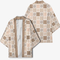 Hawaiian Palaka Quilt Pattern Kimono Hawaii Culture Tropical Flowers Mix - Polynesian Pride