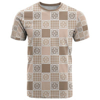 Hawaiian Palaka Quilt Pattern T Shirt Hawaii Culture Tropical Flowers Mix - Polynesian Pride