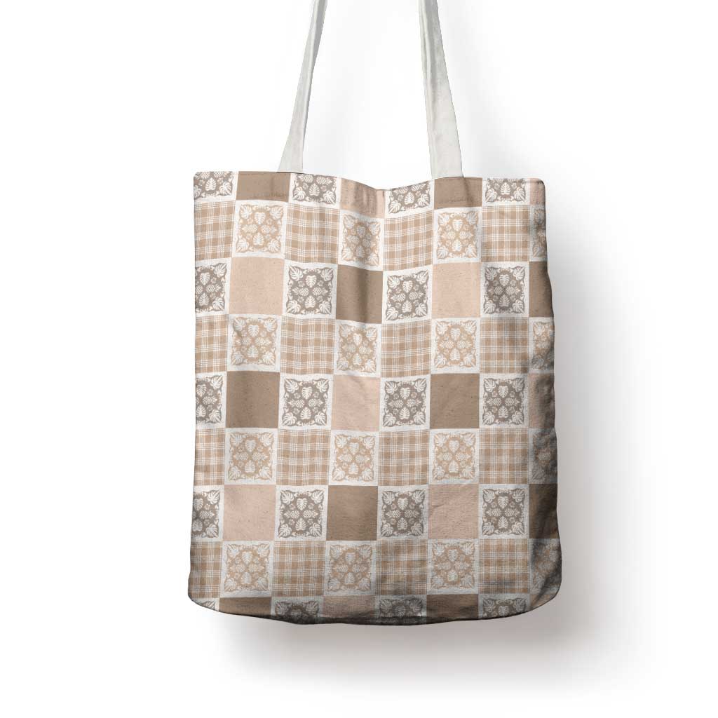 Hawaiian Palaka Quilt Pattern Tote Bag Hawaii Culture Tropical Flowers Mix LT9 - Polynesian Pride