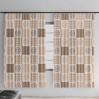 Hawaiian Palaka Quilt Pattern Window Curtain Hawaii Culture Tropical Flowers Mix - Polynesian Pride