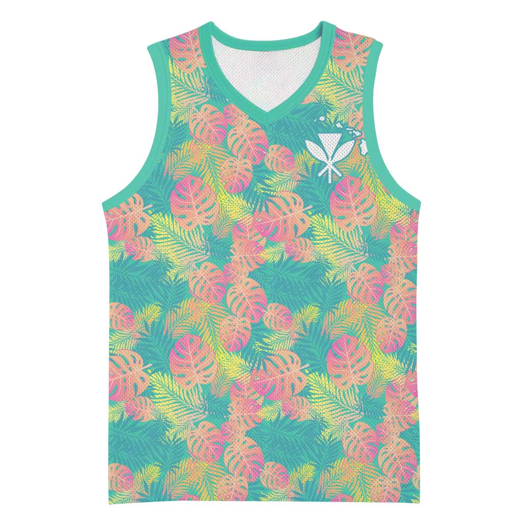 Seamless Hawaiian Quilt Pattern Basketball Jersey Hawaii Culture Palm Leaf Tropical - Polynesian Pride