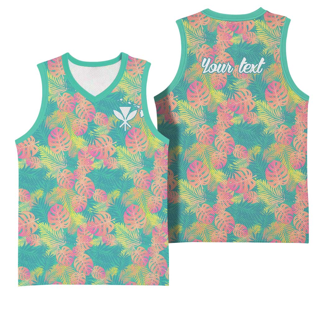 Seamless Hawaiian Quilt Pattern Basketball Jersey Hawaii Culture Palm Leaf Tropical - Polynesian Pride