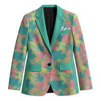 Personalised Seamless Hawaiian Quilt Pattern Blazer Hawaii Culture Palm Leaf Tropical LT9 Unisex Beige - Polynesian Pride