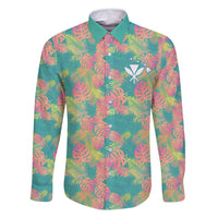 Seamless Hawaiian Quilt Pattern Family Matching Mermaid Dress and Hawaiian Shirt Hawaii Culture Palm Leaf Tropical - Polynesian Pride