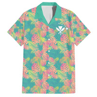 Seamless Hawaiian Quilt Pattern Family Matching Puletasi and Hawaiian Shirt Hawaii Culture Palm Leaf Tropical - Polynesian Pride