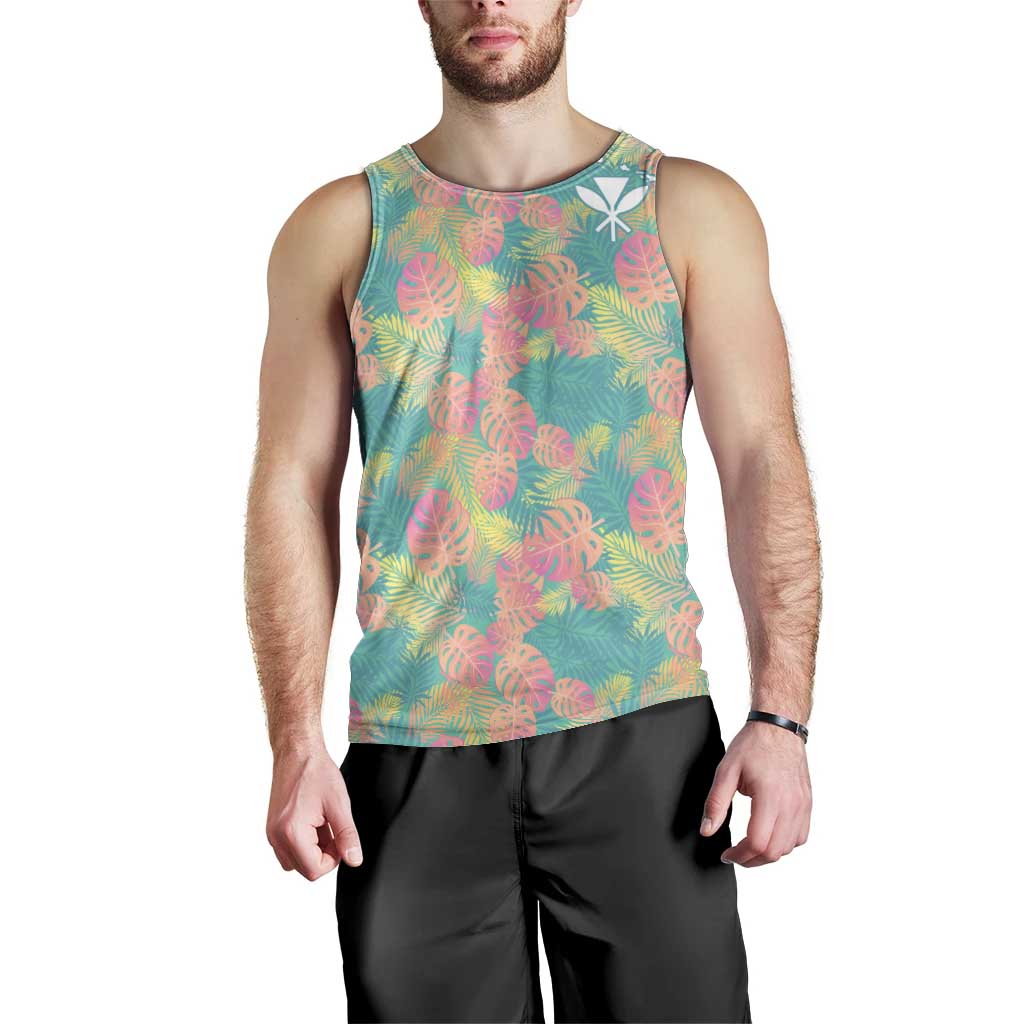 Seamless Hawaiian Quilt Pattern Men Tank Top Hawaii Culture Palm Leaf Tropical - Polynesian Pride