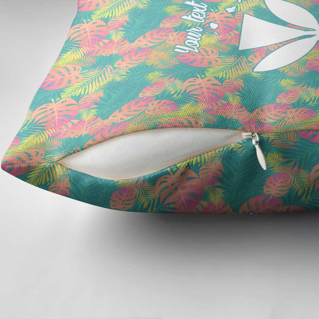 Seamless Hawaiian Quilt Pattern Pillow Cover Hawaii Culture Palm Leaf Tropical - Polynesian Pride