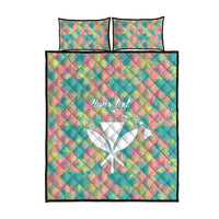 Seamless Hawaiian Quilt Pattern Quilt Bed Set Hawaii Culture Palm Leaf Tropical - Polynesian Pride