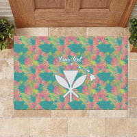 Seamless Hawaiian Quilt Pattern Rubber Doormat Hawaii Culture Palm Leaf Tropical - Polynesian Pride