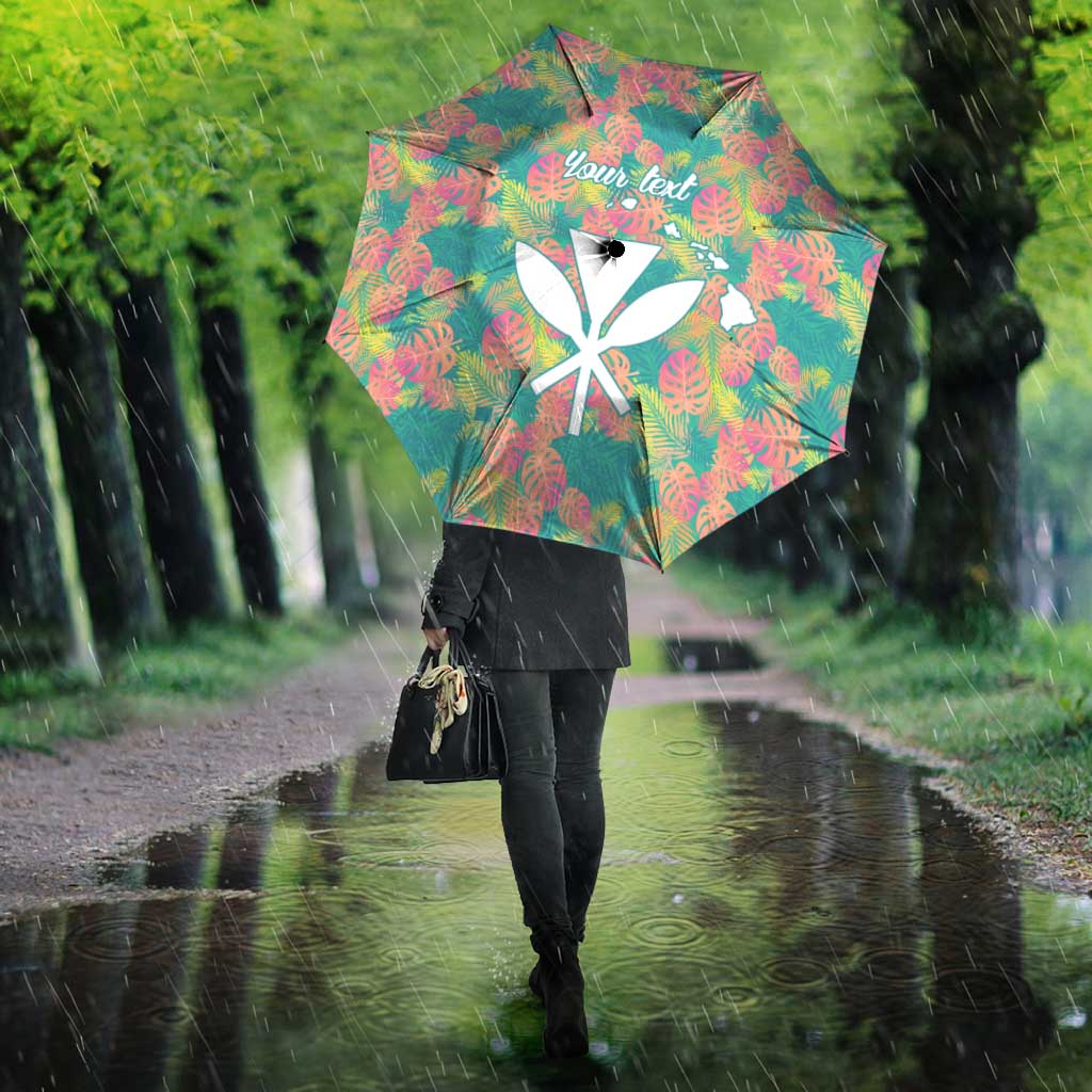 Seamless Hawaiian Quilt Pattern Umbrella Hawaii Culture Palm Leaf Tropical - Polynesian Pride