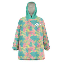 Seamless Hawaiian Quilt Pattern Wearable Blanket Hoodie Hawaii Culture Palm Leaf Tropical - Polynesian Pride