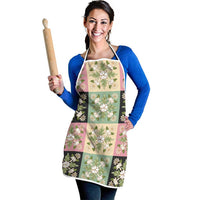 Seamless Pattern Maile and Pikake Lei Apron Squares Maile Leaf - Polynesian Pride