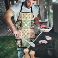 Seamless Pattern Maile and Pikake Lei Apron Squares Maile Leaf - Polynesian Pride