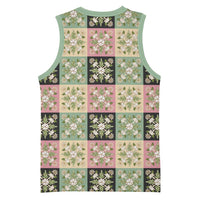 Seamless Pattern Maile and Pikake Lei Basketball Jersey Squares Maile Leaf LT9 - Polynesian Pride