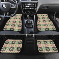 Seamless Pattern Maile and Pikake Lei Car Mats Squares Maile Leaf LT9 Set 4pcs Green - Polynesian Pride