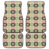 Seamless Pattern Maile and Pikake Lei Car Mats Squares Maile Leaf LT9 - Polynesian Pride