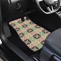 Seamless Pattern Maile and Pikake Lei Car Mats Squares Maile Leaf LT9 - Polynesian Pride