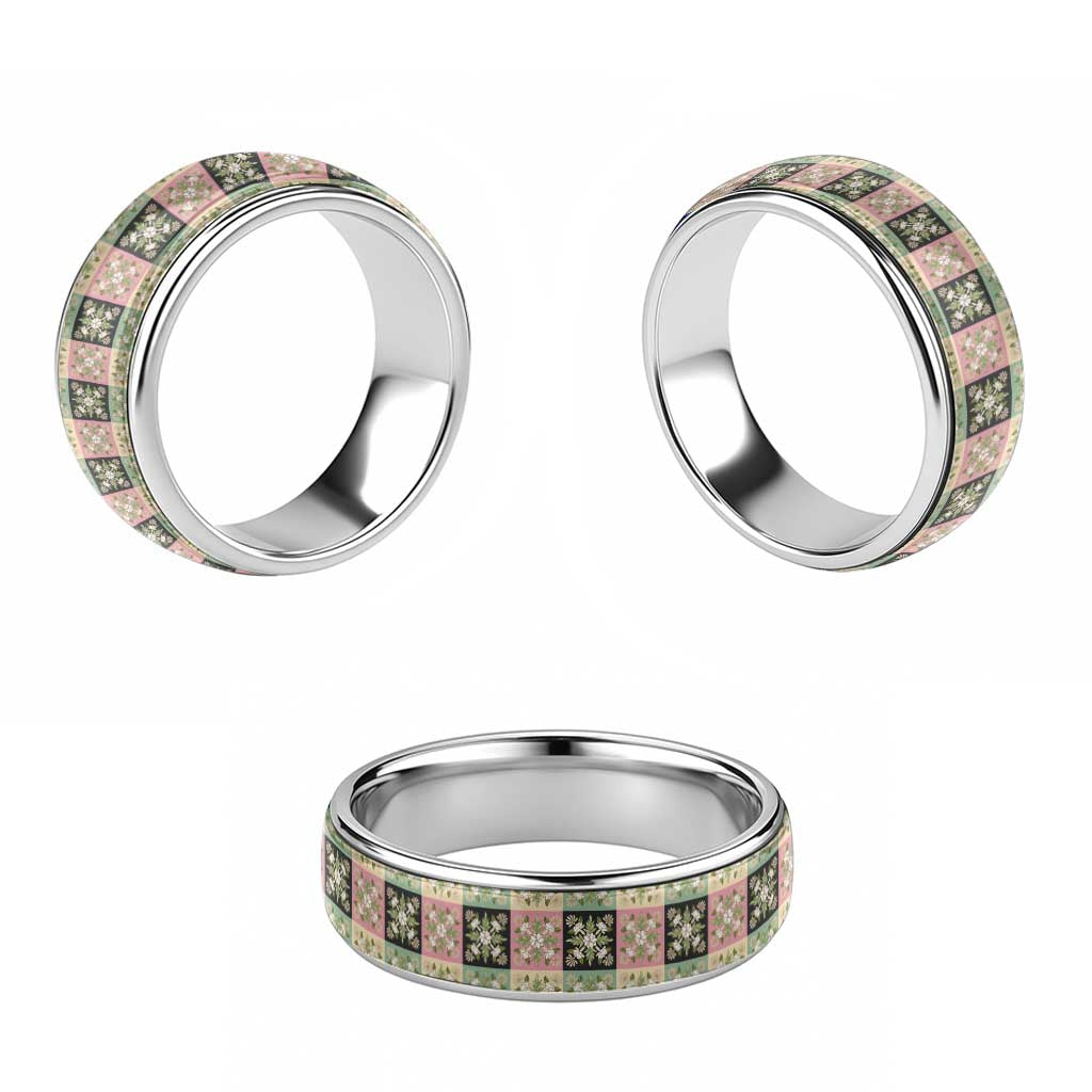 Seamless Pattern Maile and Pikake Lei Classic Ring Squares Maile Leaf LT9 - Polynesian Pride