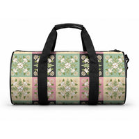 Seamless Pattern Maile and Pikake Lei Duffle Bag Squares Maile Leaf LT9 One size Green - Polynesian Pride