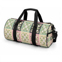 Seamless Pattern Maile and Pikake Lei Duffle Bag Squares Maile Leaf LT9 - Polynesian Pride
