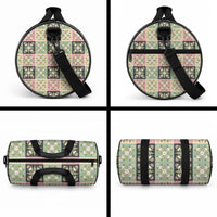 Seamless Pattern Maile and Pikake Lei Duffle Bag Squares Maile Leaf LT9 - Polynesian Pride