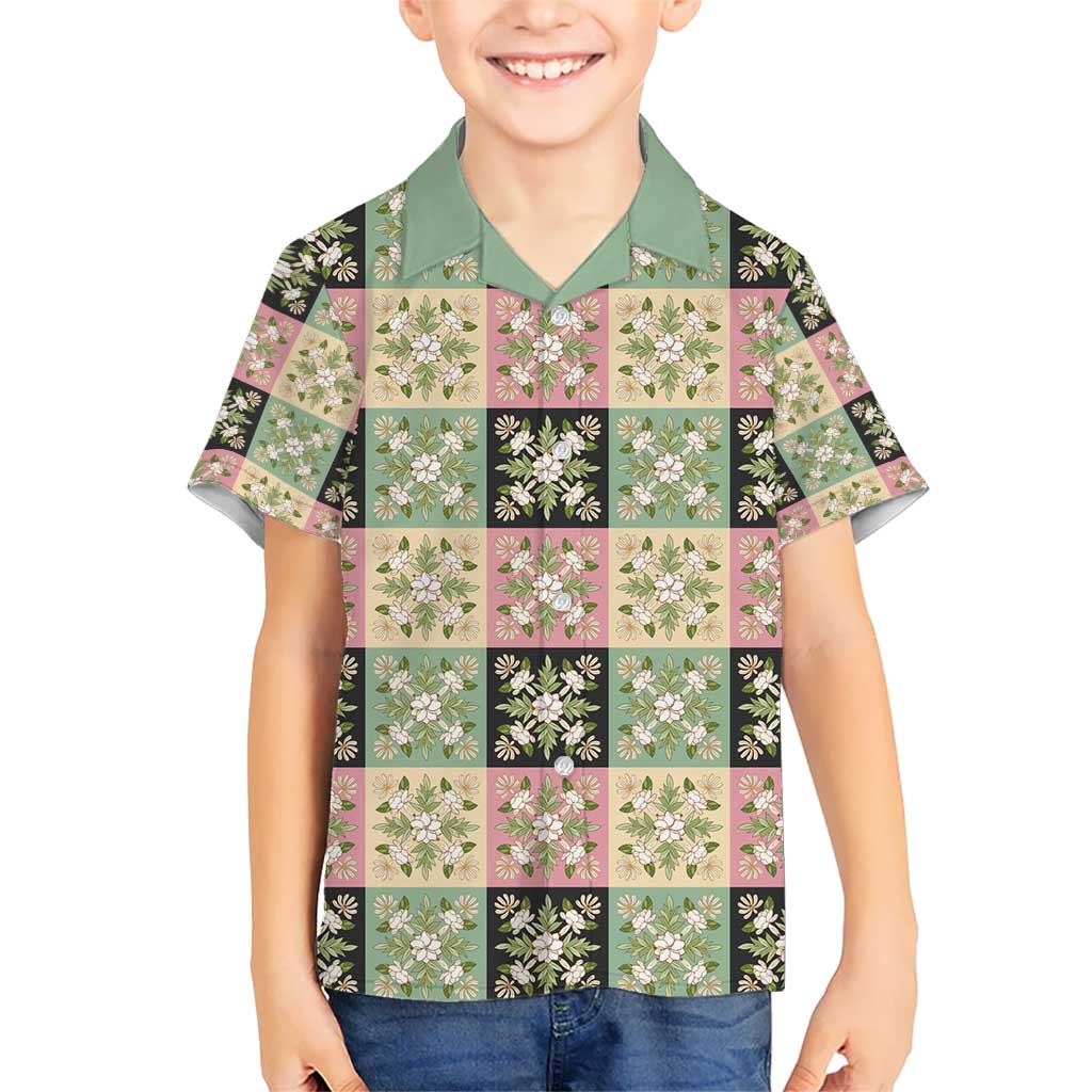 Seamless Pattern Maile and Pikake Lei Hawaiian Shirt Squares Maile Leaf - Polynesian Pride