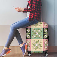 Seamless Pattern Maile and Pikake Lei Luggage Cover Squares Maile Leaf LT9 - Polynesian Pride
