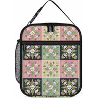 Seamless Pattern Maile and Pikake Lei Lunch Bag Squares Maile Leaf LT9 10.2 × 8.3 × 4.3 inch Green - Polynesian Pride