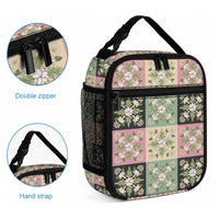 Seamless Pattern Maile and Pikake Lei Lunch Bag Squares Maile Leaf LT9 - Polynesian Pride