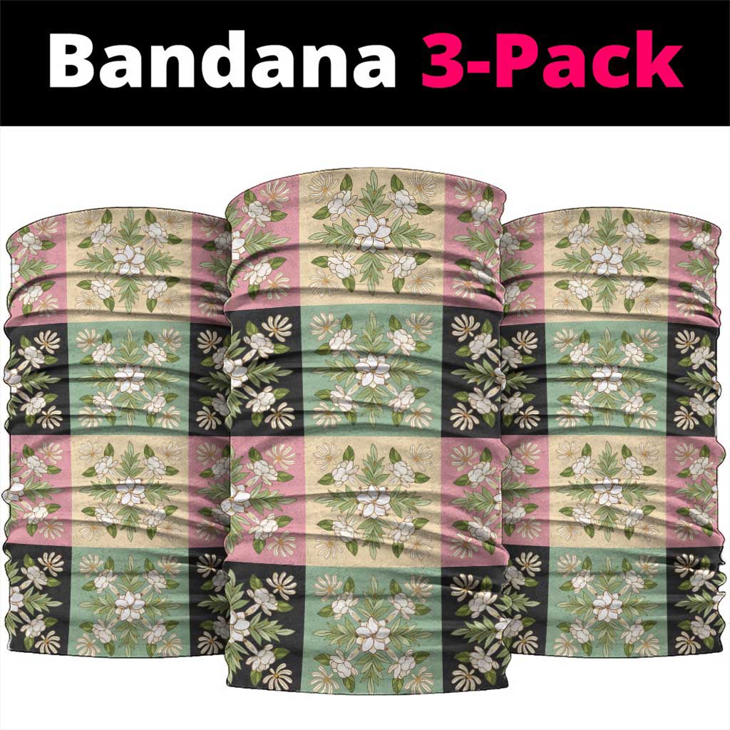 Seamless Pattern Maile and Pikake Lei Neck Gaiter Squares Maile Leaf LT9 package One Size: 25*50cm Green - Polynesian Pride