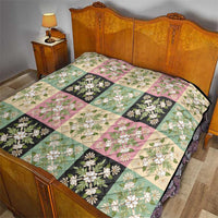 Seamless Pattern Maile and Pikake Lei Quilt Squares Maile Leaf - Polynesian Pride