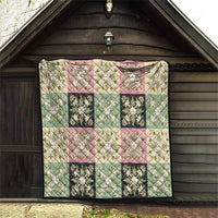 Seamless Pattern Maile and Pikake Lei Quilt Squares Maile Leaf - Polynesian Pride