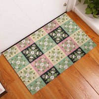Seamless Pattern Maile and Pikake Lei Rubber Doormat Squares Maile Leaf - Polynesian Pride