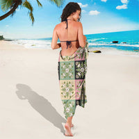 Seamless Pattern Maile and Pikake Lei Sarong Squares Maile Leaf - Polynesian Pride