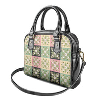 Seamless Pattern Maile and Pikake Lei Shoulder Handbag Squares Maile Leaf LT9 - Polynesian Pride