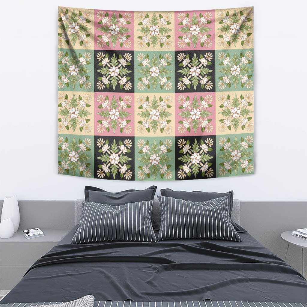 Seamless Pattern Maile and Pikake Lei Tapestry Squares Maile Leaf LT9 - Polynesian Pride