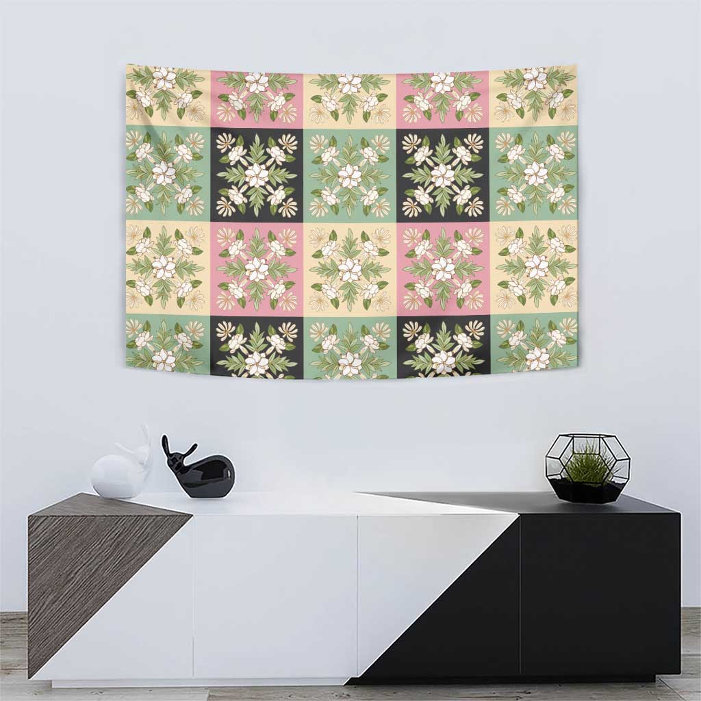 Seamless Pattern Maile and Pikake Lei Tapestry Squares Maile Leaf LT9 - Polynesian Pride