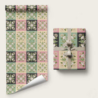 Seamless Pattern Maile and Pikake Lei Wrapping Paper Squares Maile Leaf LT9 58" × 23" Green - Polynesian Pride