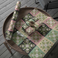 Seamless Pattern Maile and Pikake Lei Wrapping Paper Squares Maile Leaf LT9 - Polynesian Pride