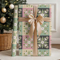 Seamless Pattern Maile and Pikake Lei Wrapping Paper Squares Maile Leaf LT9 - Polynesian Pride
