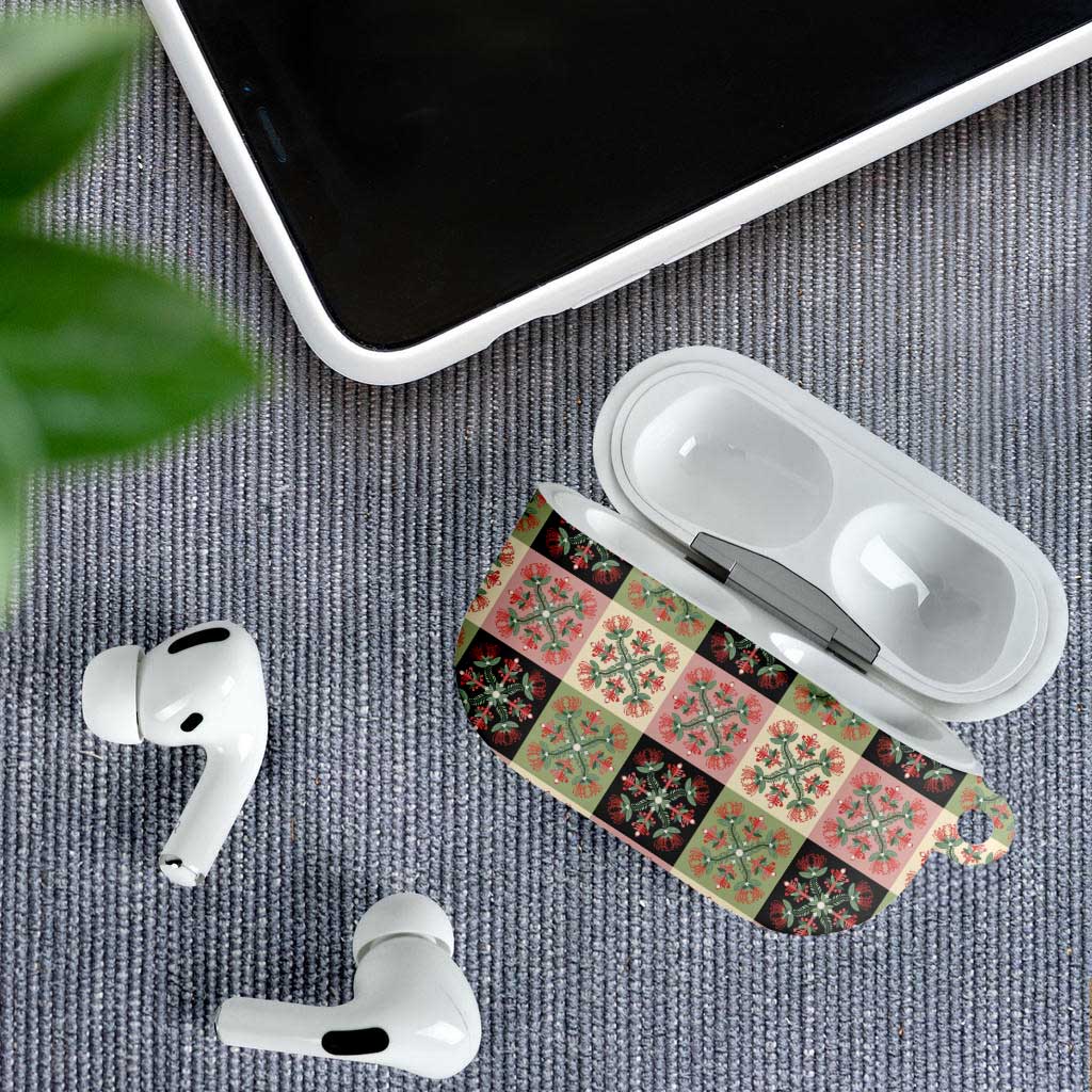 Seamless Pattern Pikake Lei AirPods Case Floral Squares Pikake - Polynesian Pride
