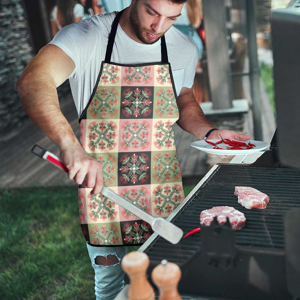 Seamless Pattern Pikake Lei Apron Floral Squares Pikake - Polynesian Pride