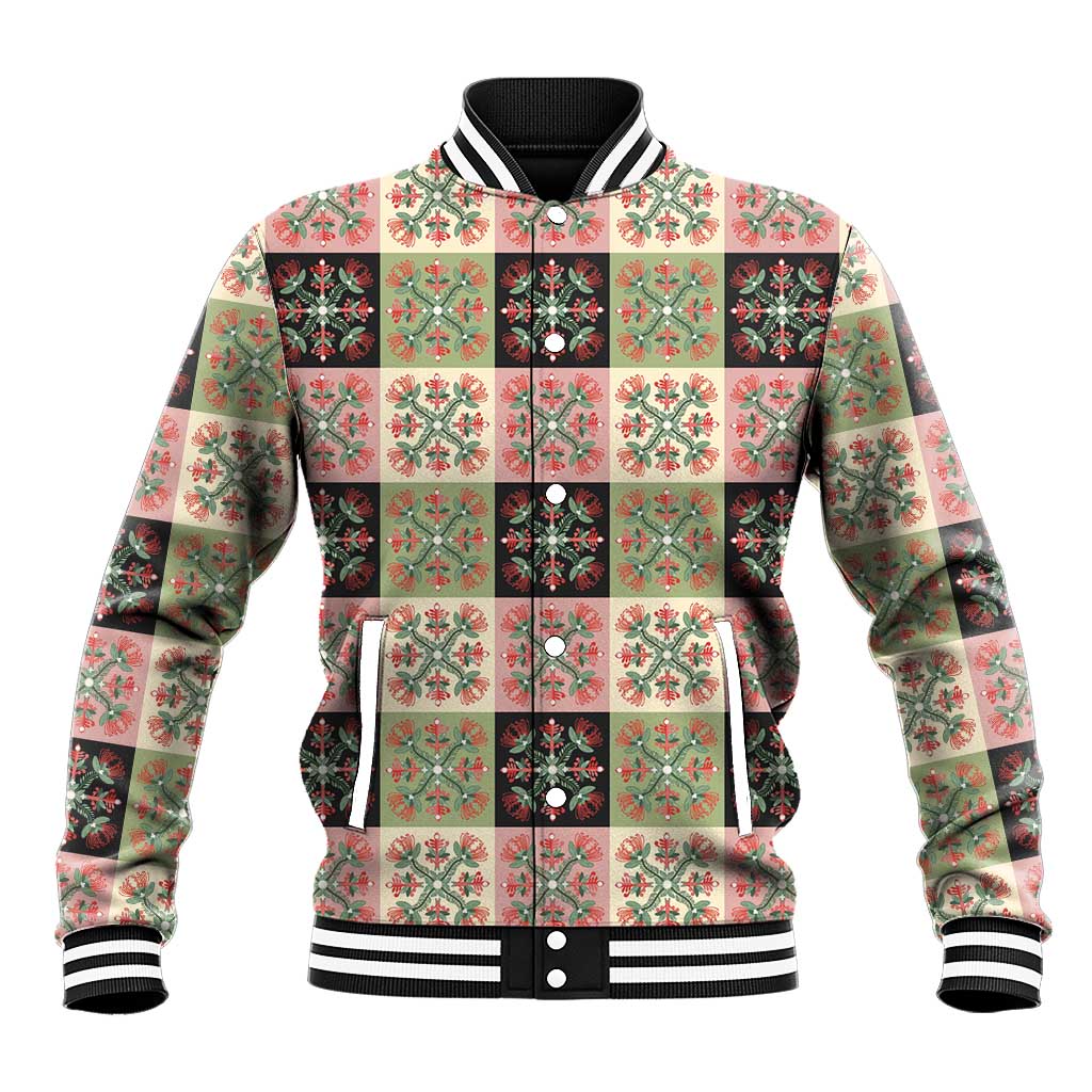 Seamless Pattern Pikake Lei Baseball Jacket Floral Squares Pikake LT9 Unisex Pink - Polynesian Pride