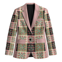Seamless Pattern Pikake Lei Blazer Floral Squares Pikake LT9 Unisex Pink - Polynesian Pride